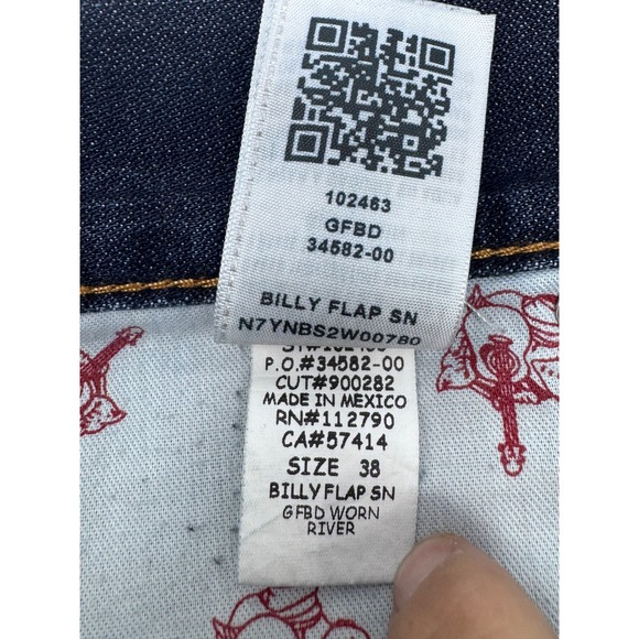 True Religion Men's Billy Flap Sn Relaxed Bootcut Jeans Size 38 Made in Mexico - Picture 5 of 9